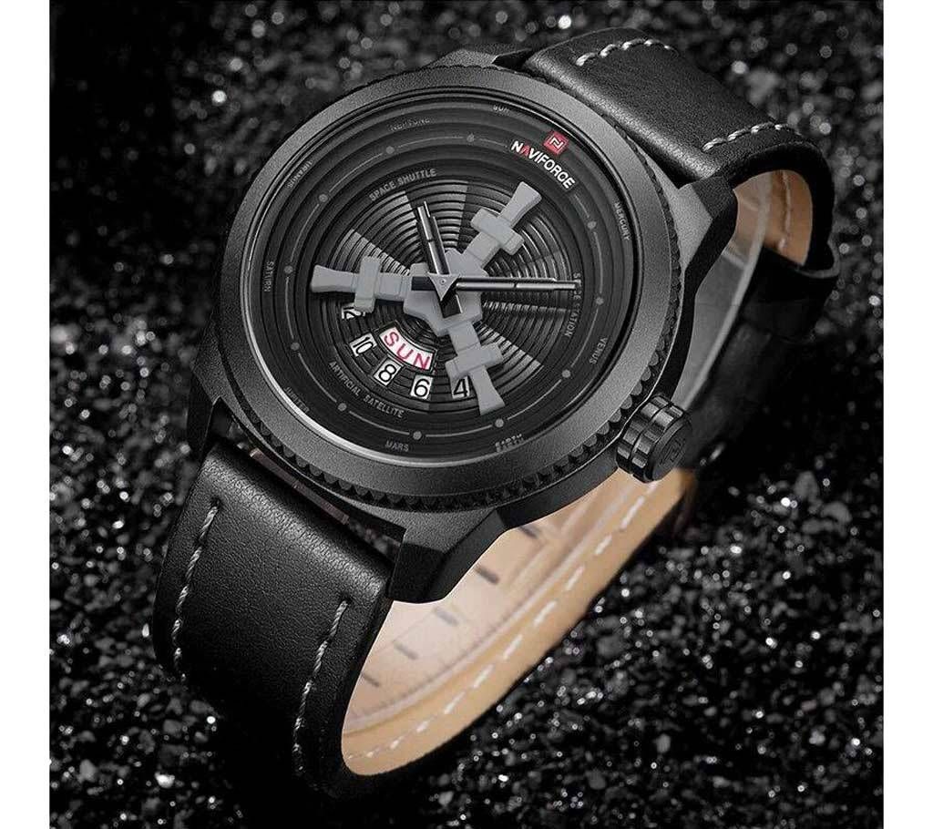 NAVIFORCE 9156 Top Luxury Brand Men Quartz Date, Week Display Men Leather Army Military Sports Watch