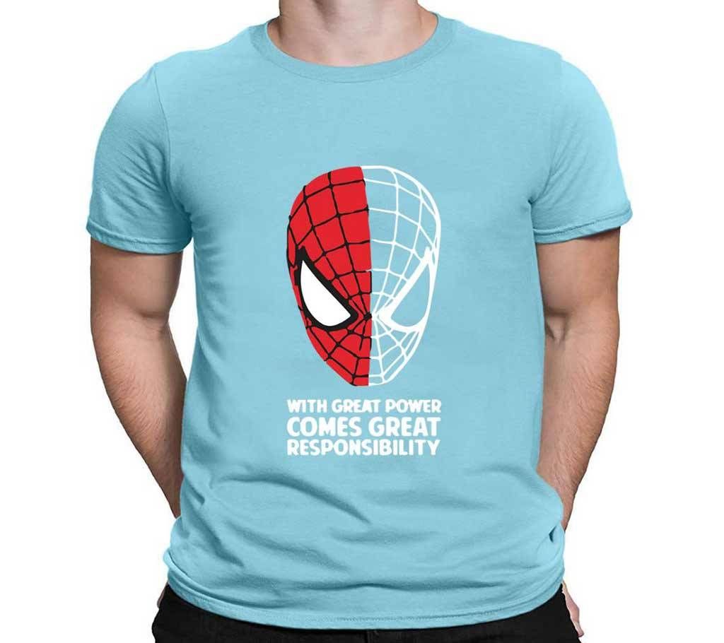 Mens Spider Mask Cotton Round Neck  t-shirt