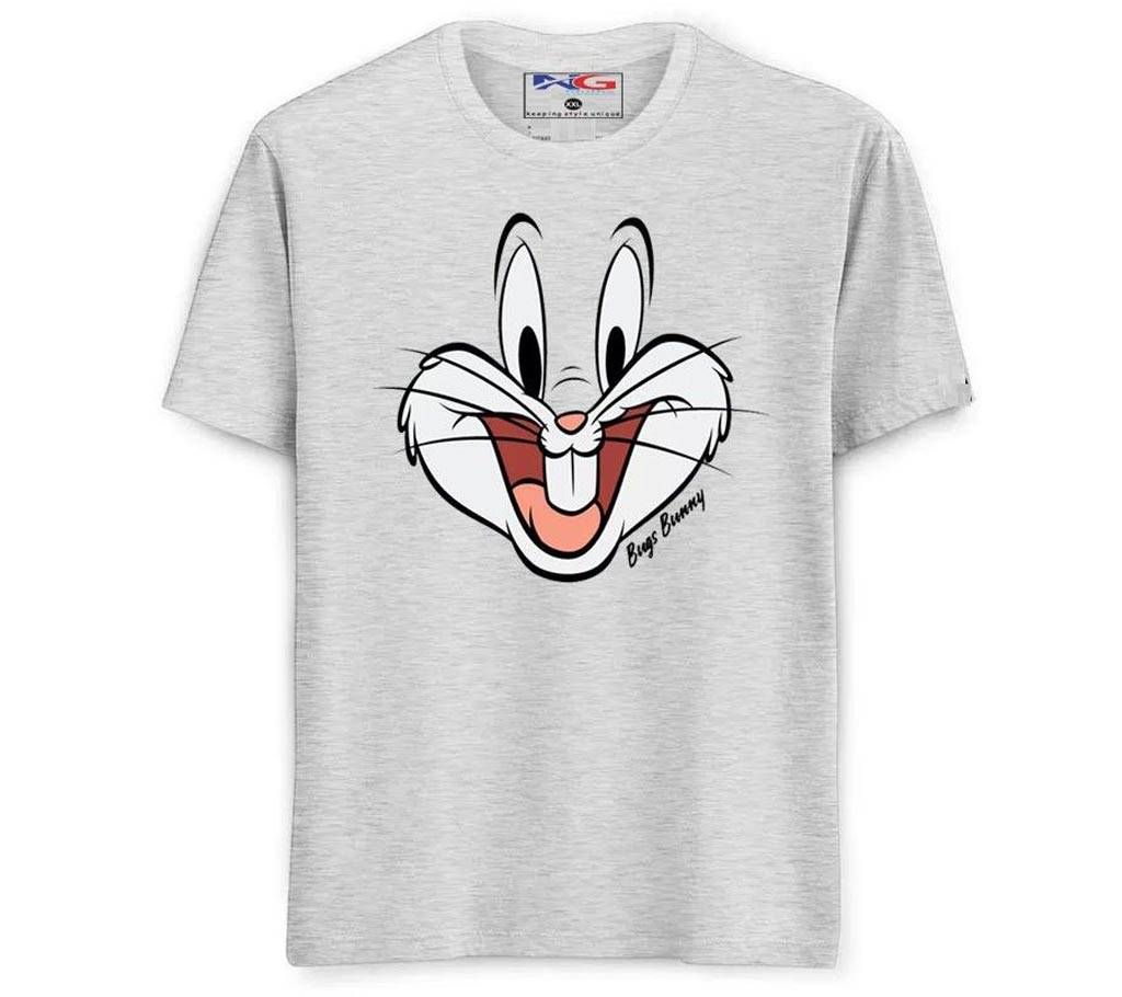Rubber Print Summer T-shirt - 595 - Ash White - Bugs Bunny - LEB