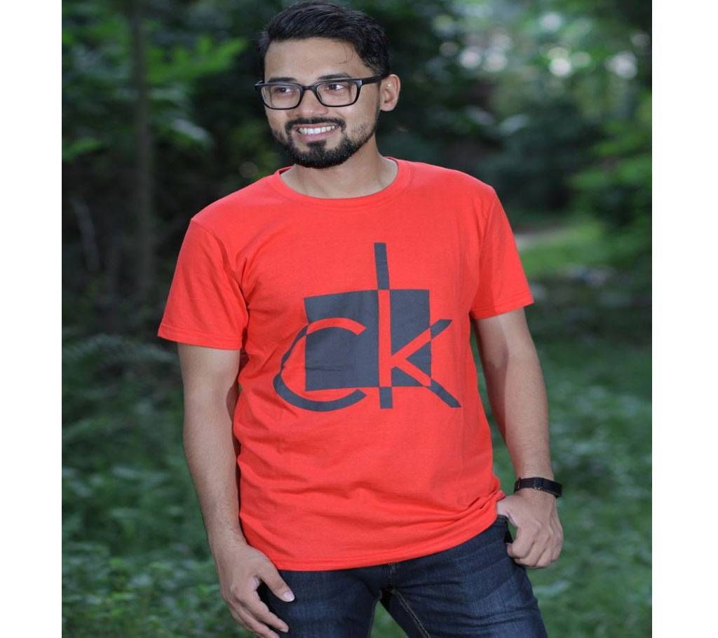 Red Color Cotton Short Sleeve CK T-Shirt for Men (Copy) 