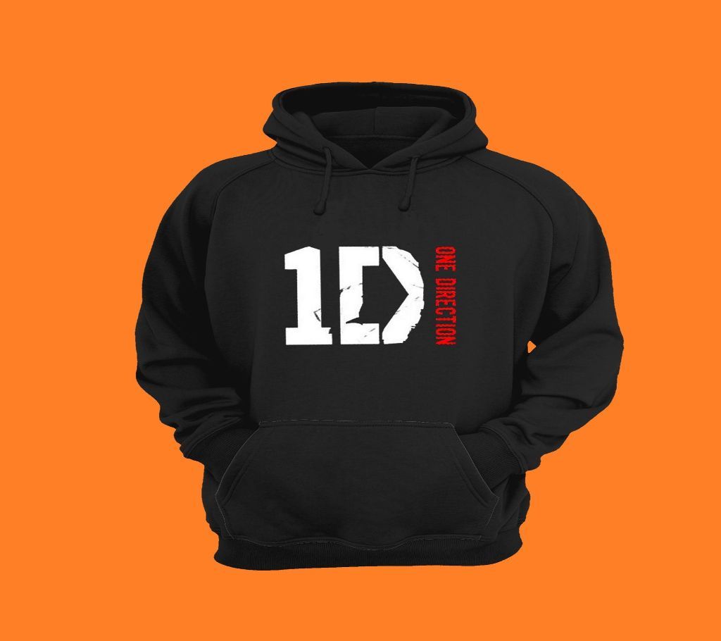 Mens Stylish Pullover Hoodie - Black - 1D One Direction - OKB