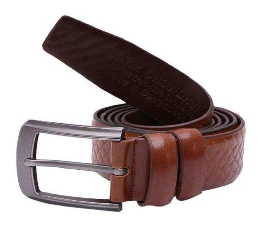 Sandy Brown Leather Formal Belt For Men-CSB-196