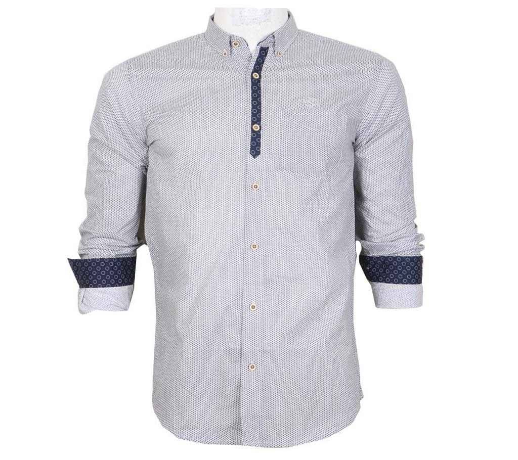 Gents Full-sleeve Dot Cotton Casual Shirt