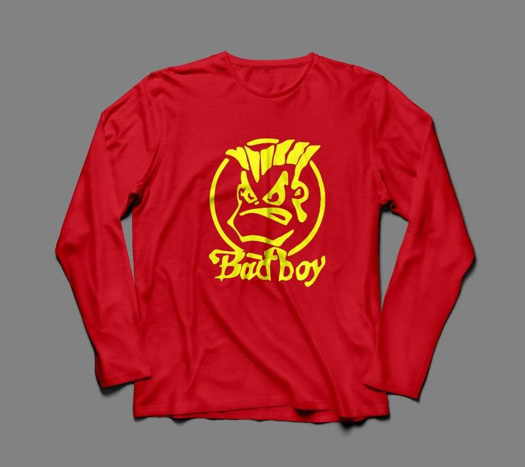 Bad Boy LONG SLEEVE RED COTTON TSHIRT FOR MEN