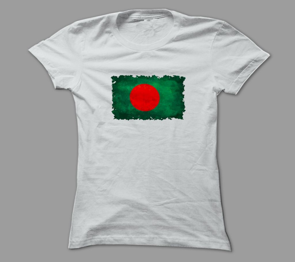 BD Flag White Polyester T-Shirt