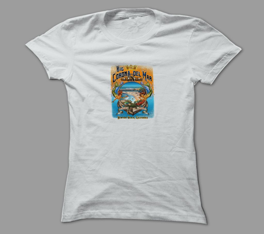 Corona Del Mar White Polyester T-Shirt