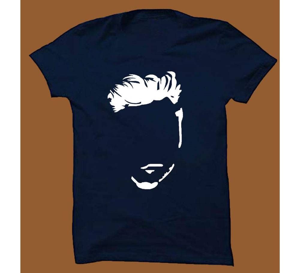 Navy Blue Cotton Short Sleeve T-Shirt for Men NBTS001