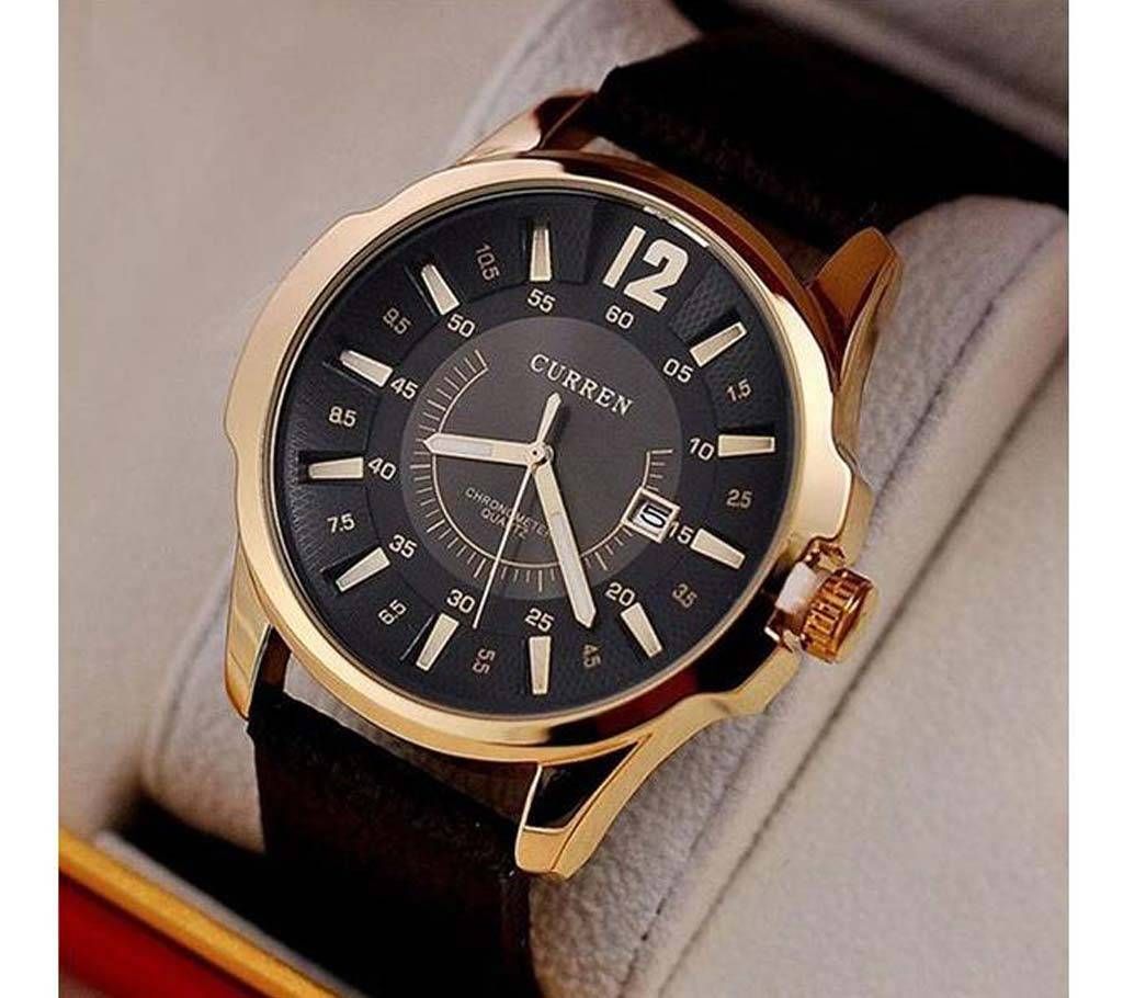 Curren Brand Leather Band Men Military Quartz Watch