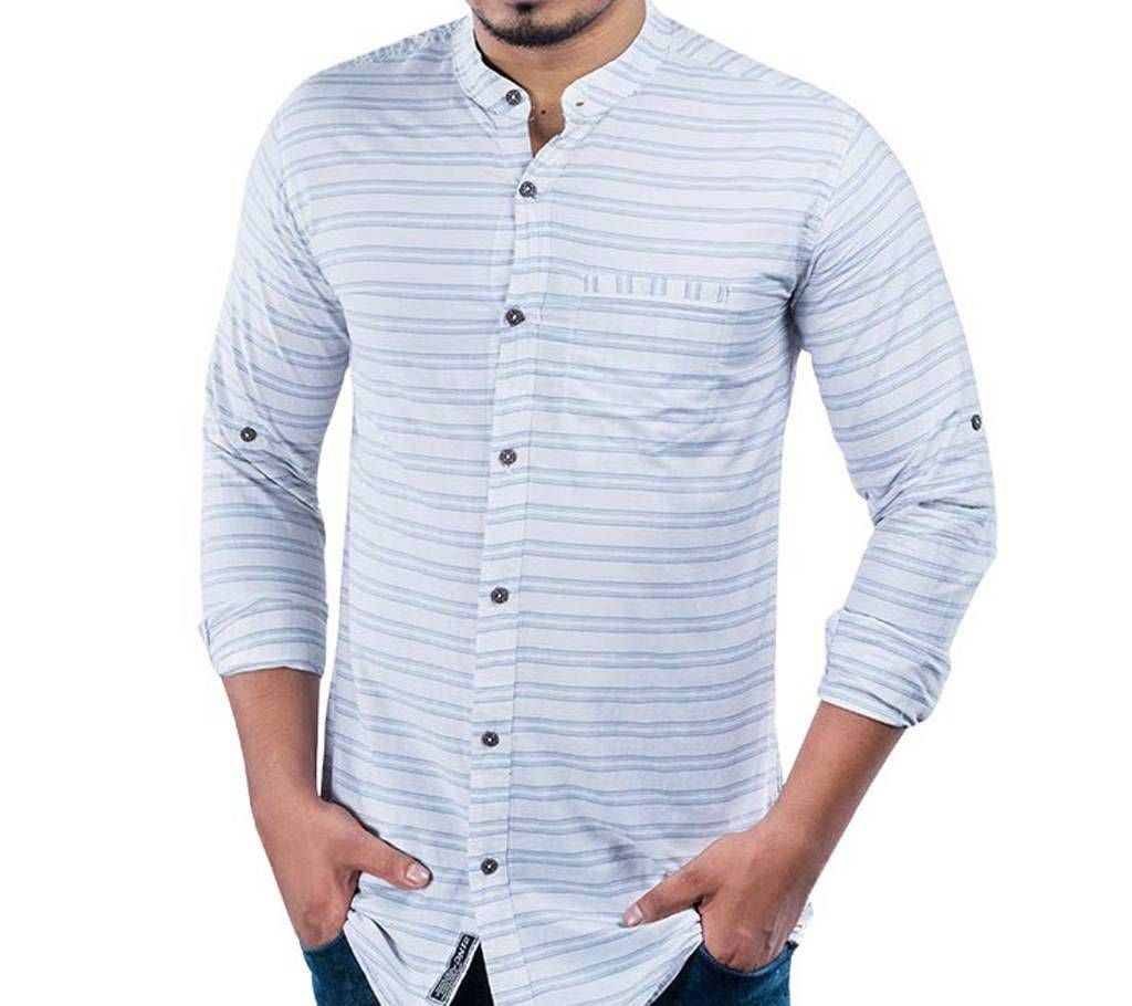 strip cotton casual shirt for men's
