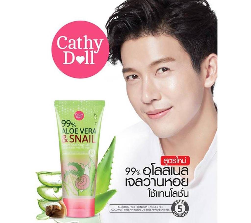 Cathy Doll Aloe Vera & Snail Mucus Extract Serum Soothing Gel Face & Body 175ml Thailand