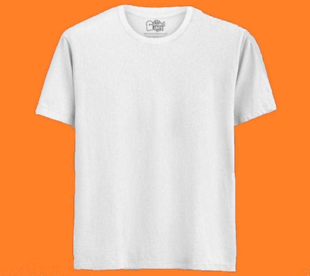 White Solid Cotton T-shirt