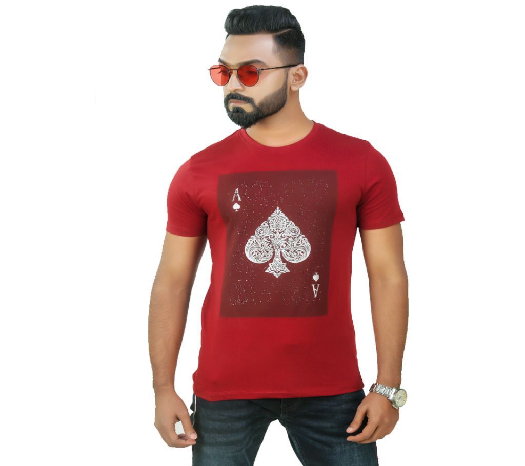 Tekka Half Sleeve Casual Regular Fit Mens T Shirt Maroon