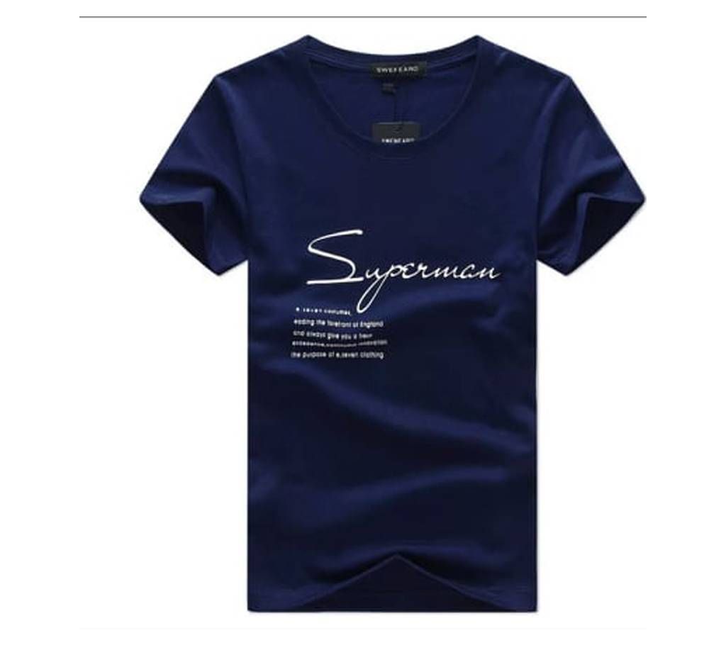 Navy Blue Cotton Short Sleeve super