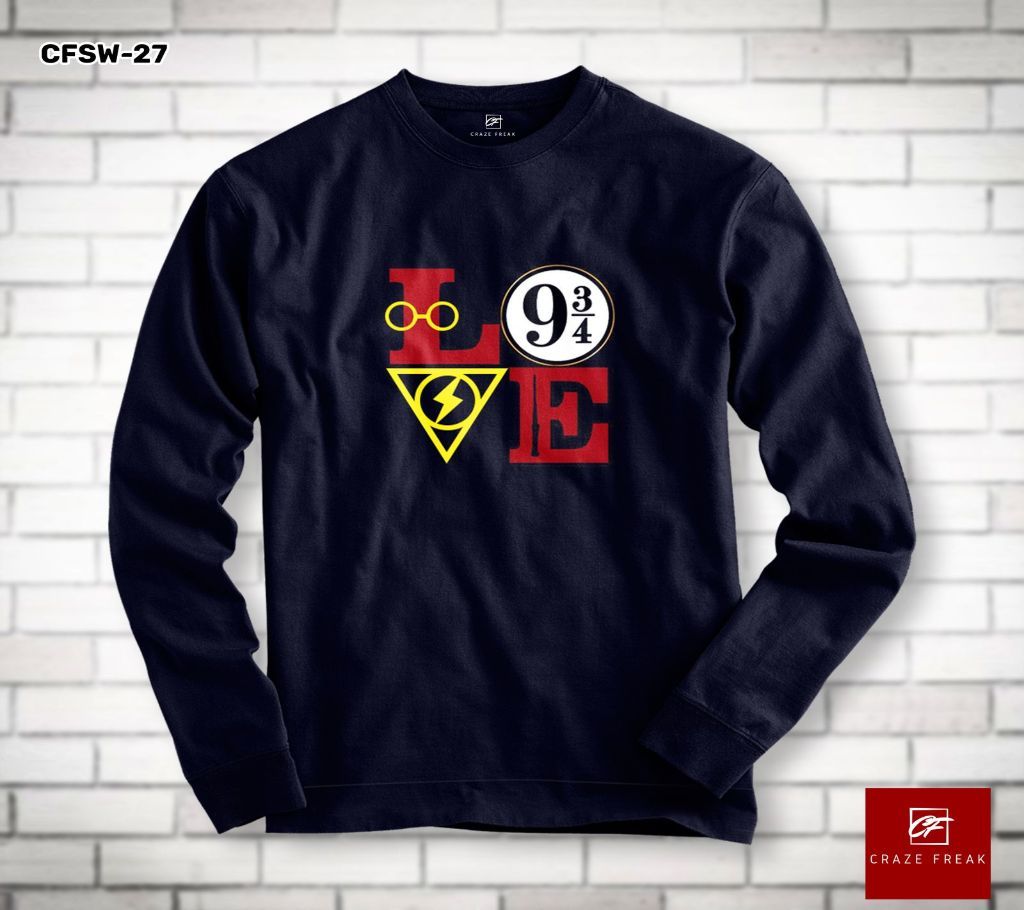 Winter Sweatshirt Navy Blue Love
