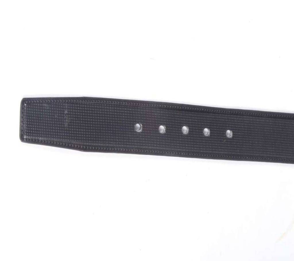 Black Leather Casual Belt For Men-CSB-115
