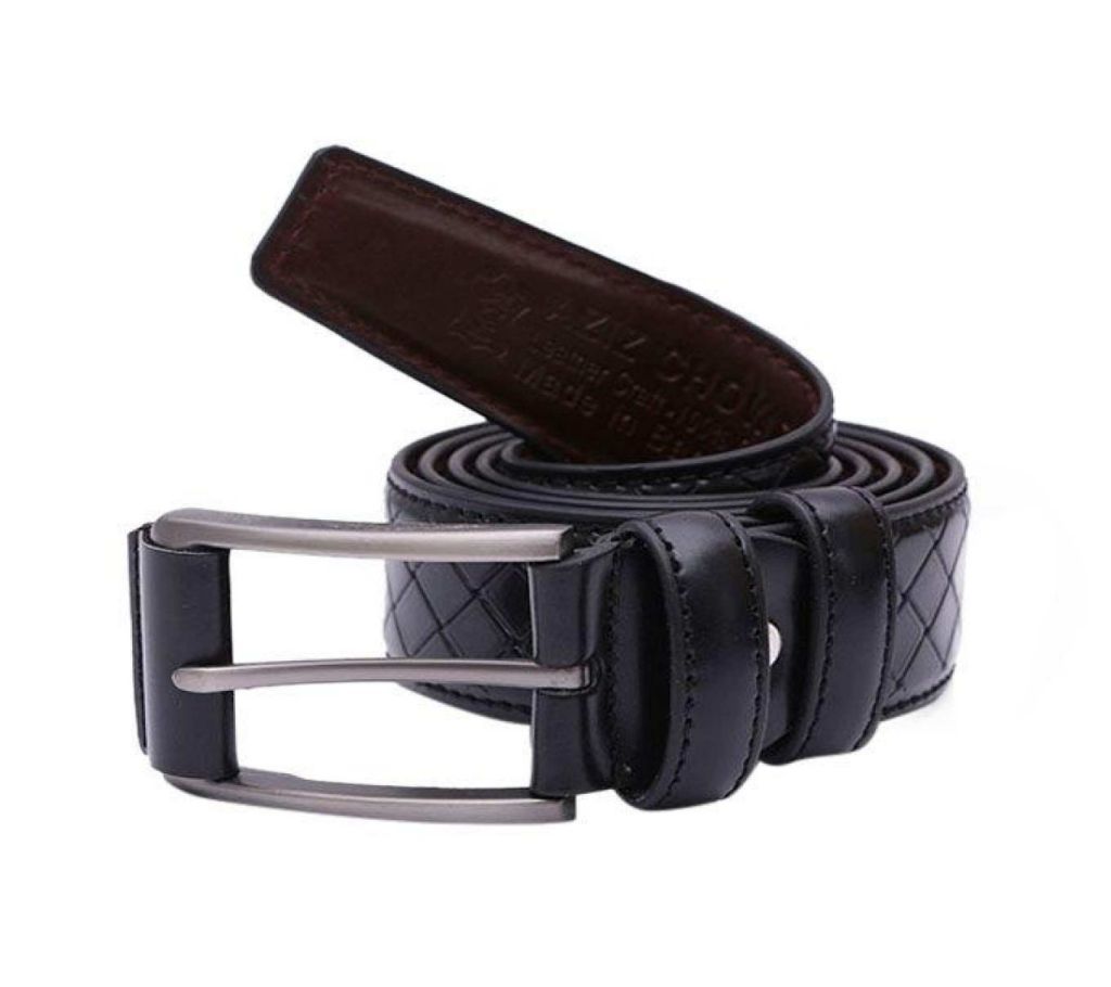 Black Leather Casual Belt For Men-CSB-46