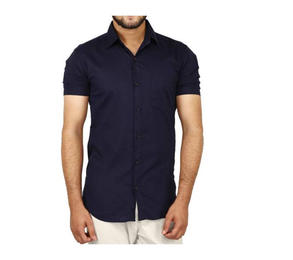 Navy Blue Half Sleeve Shirt For Men
