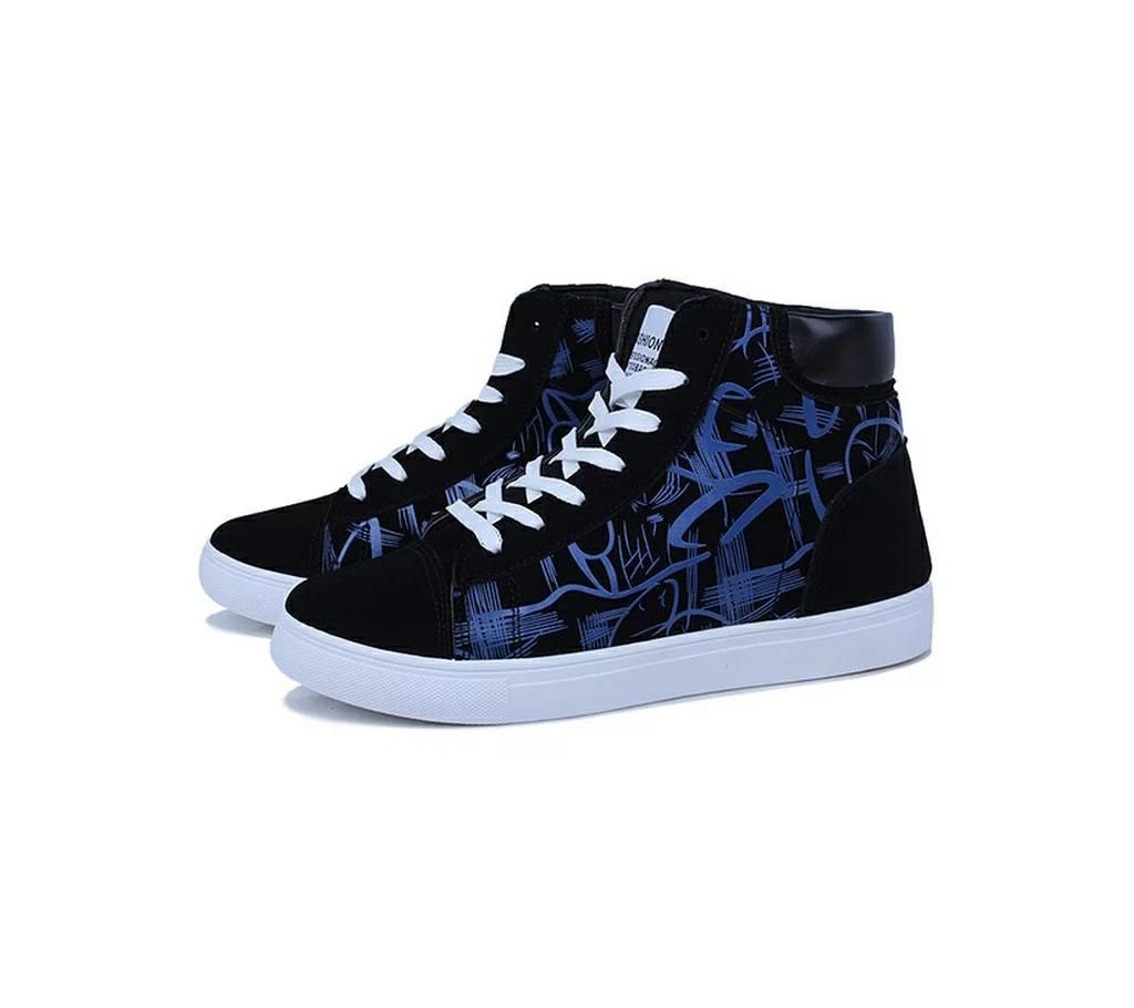 Casual Sneakers For Men-Black And Blue 