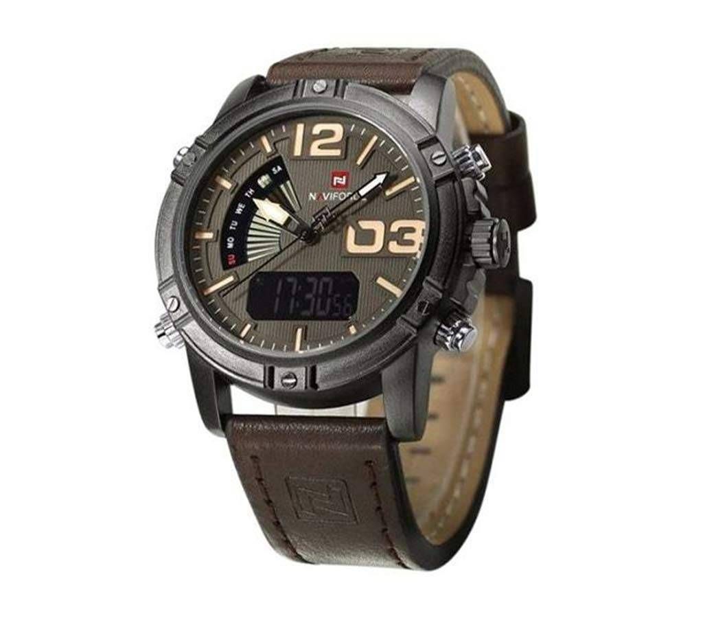 Naviforce Leather Quartz Wrist Watch. 