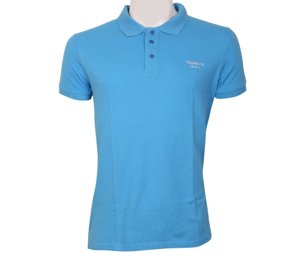 half sleeve round neck cotton polo shirt 