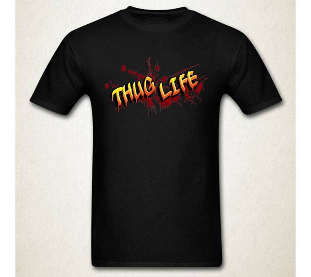 Thug Life Gents Half Sleeve Cotton T-Shirt Black