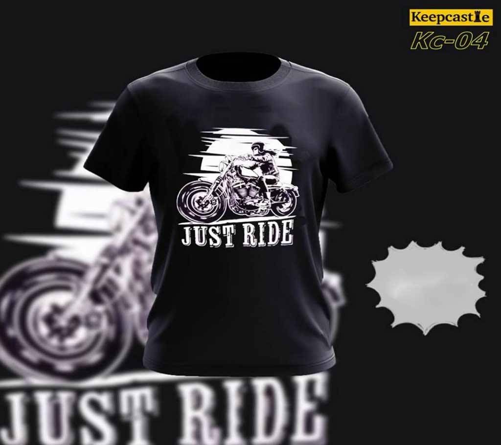 Just Ride Half Sleeve Round Neck Cotton T shirt For men 