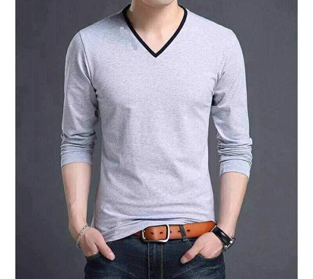 Menz Full Sleeve V-Neck Menz Casual T Shirt
