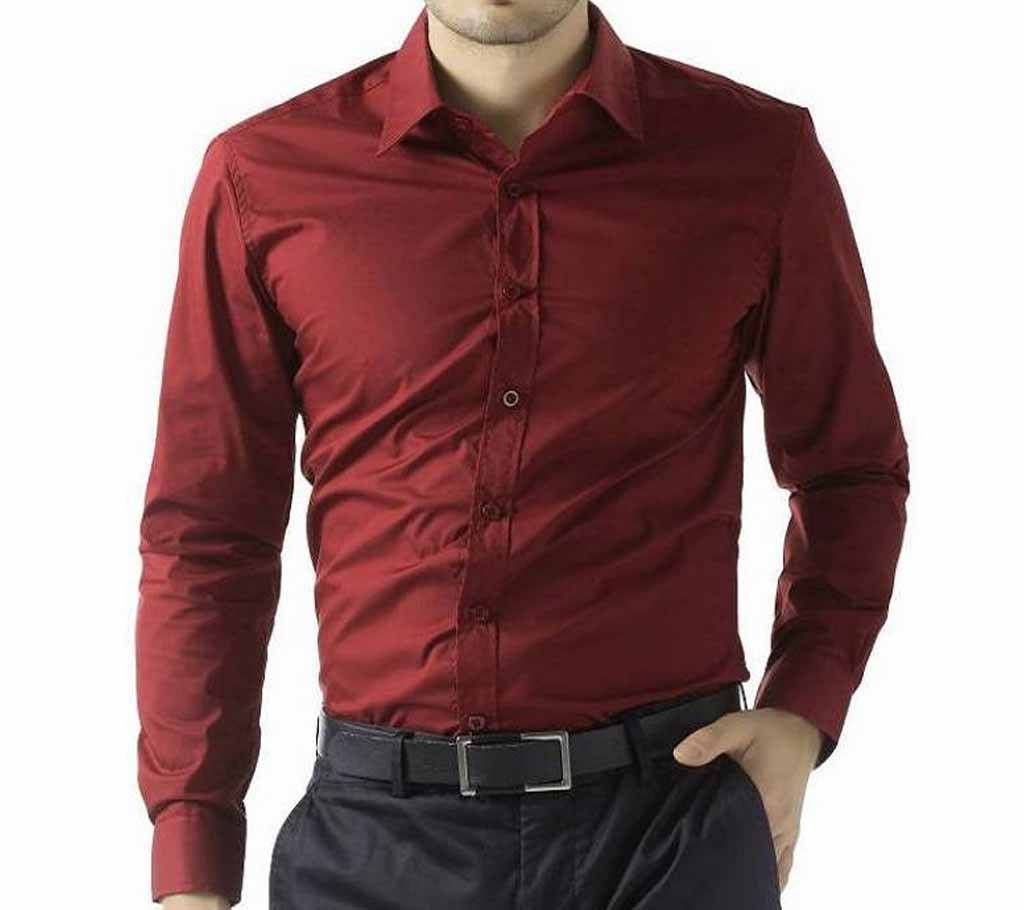 Maroon  full Sleeve Formal Shirt for Men