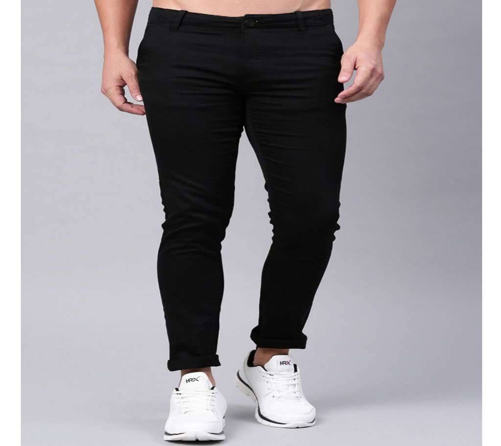 Menz slim fit gabardine full pants - Black