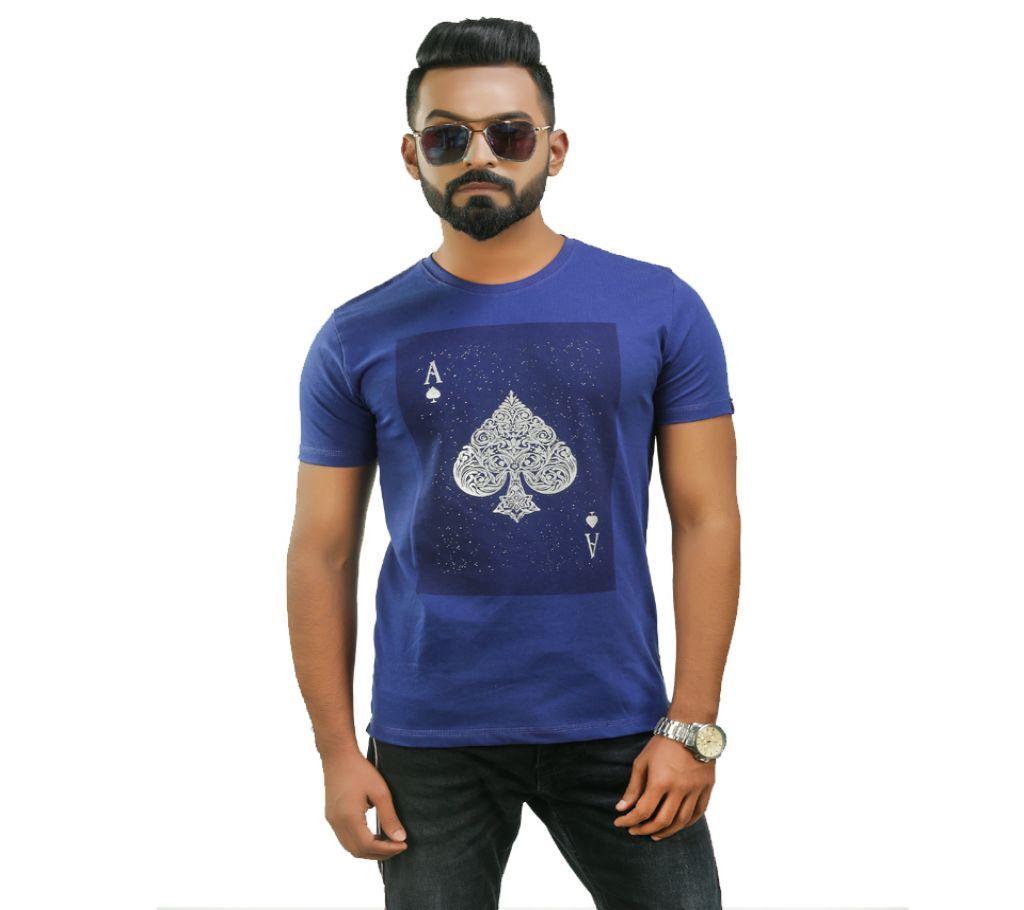 Tekka Half Sleeve Casual Regular Fit Mens T Shirt Royal Blue