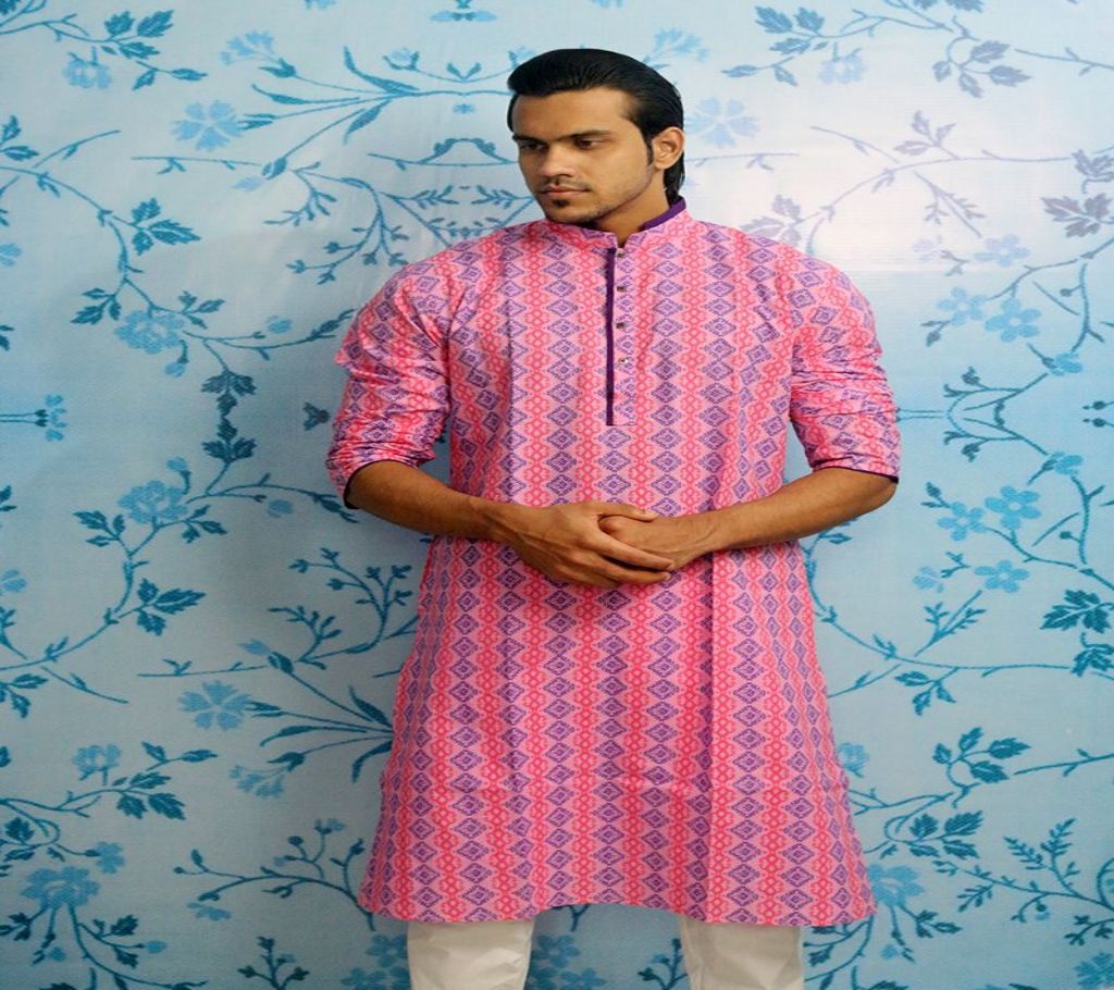 Pink all over printed Panjabi for Men  MPL 74