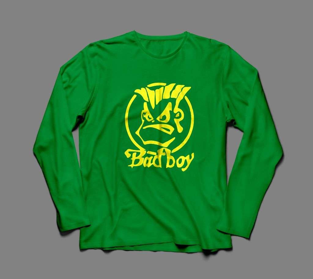 Bad Boy LONG SLEEVE GREEN COTTON TSHIRT FOR MEN