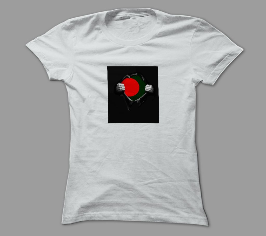 Bangladesh In Heart White Polyester T-Shirt