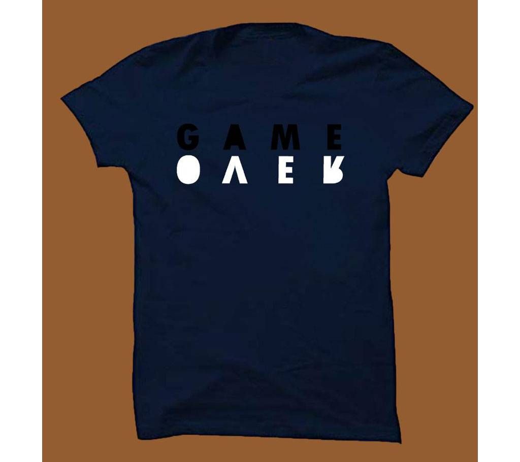 Navy Blue Cotton Short Sleeve T-Shirt for Men NBTS002