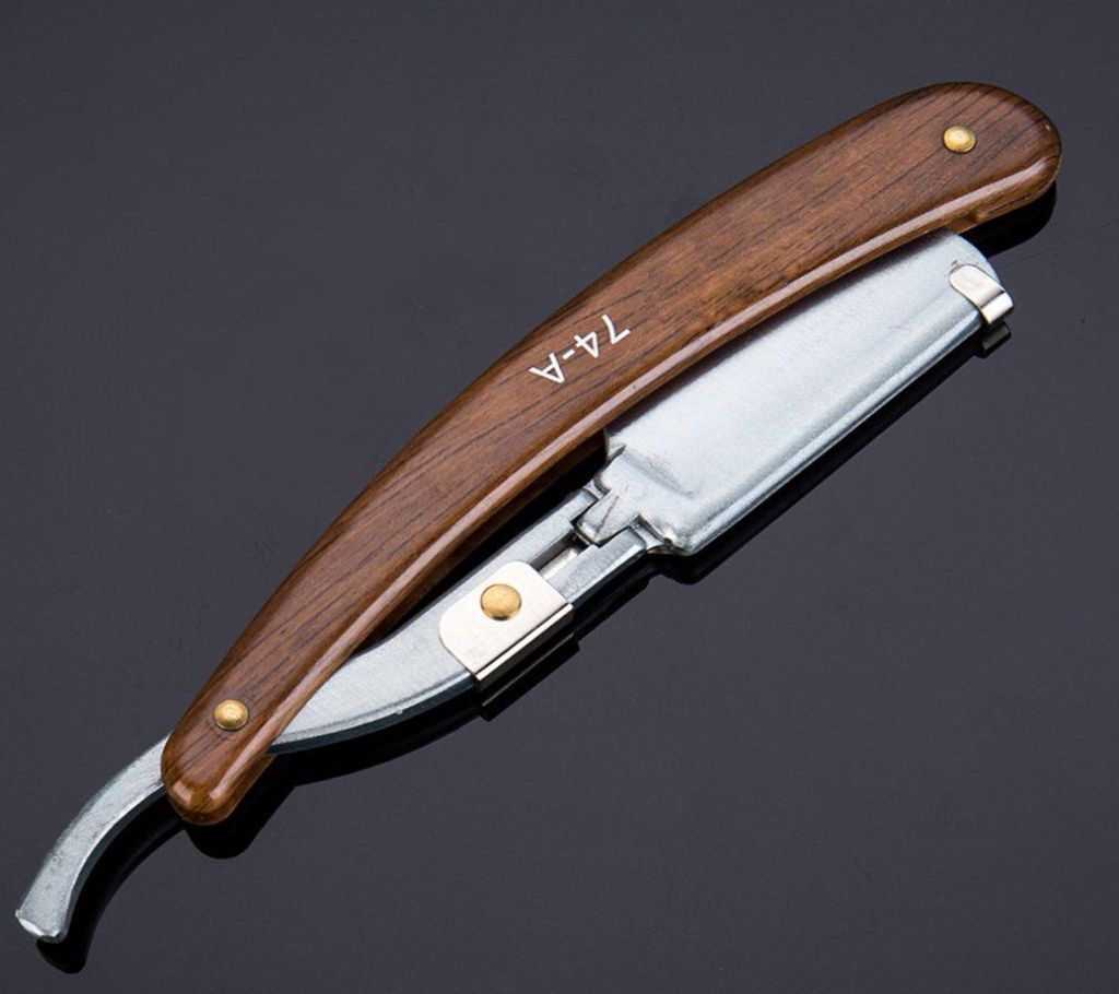 Manual Shaver Sharp Barber Razor Folding Shaving Shave Beard Cutter holder-silver