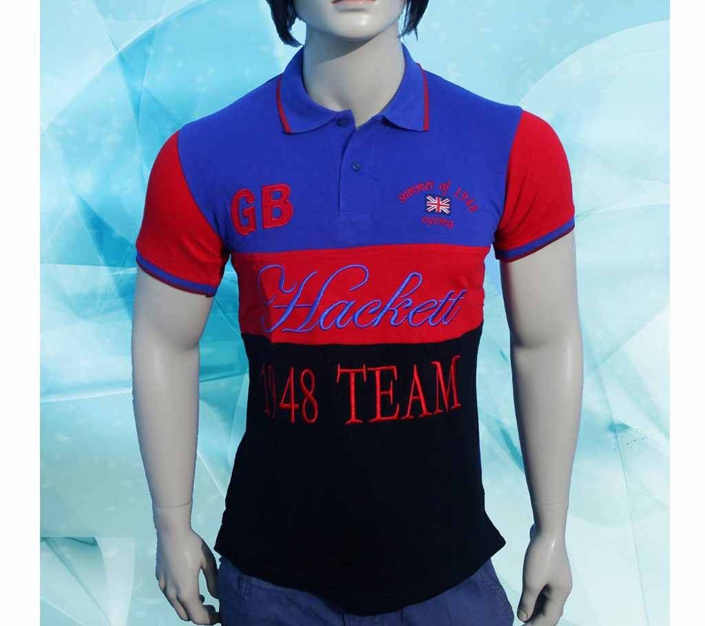 Men's multicolor cotton polo shirt