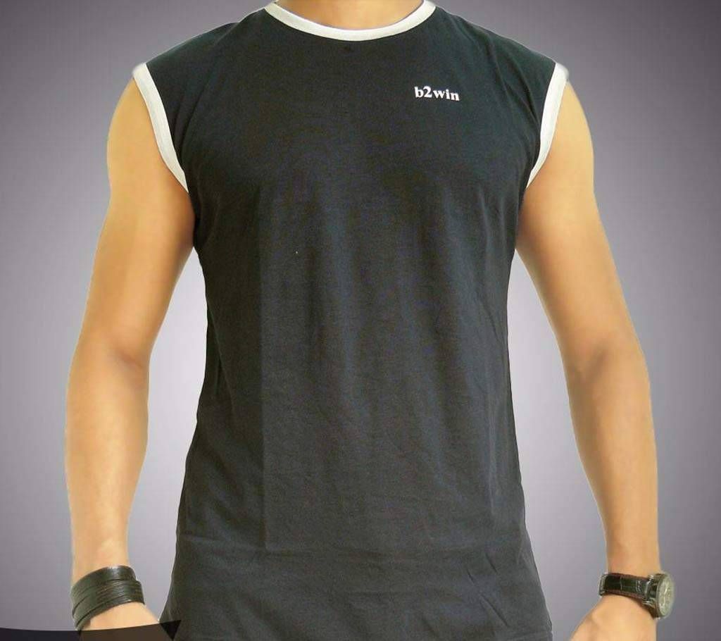 Gents sleeveless cotton t-shirt