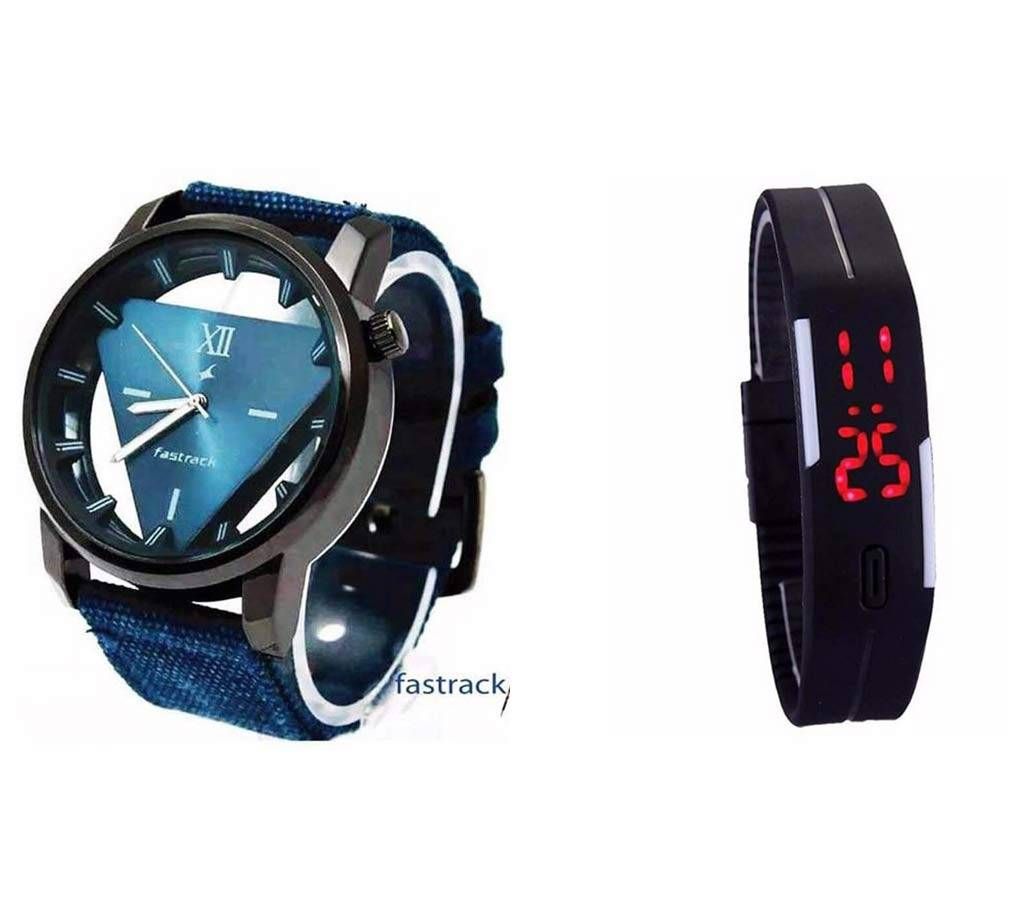 fastrack watch +LED watch combo