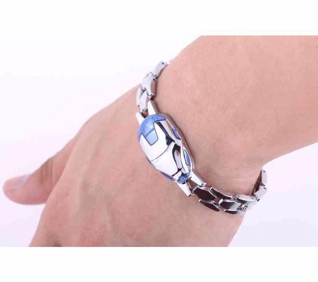 Iron Man Shaped Silver Bracelet for Men
