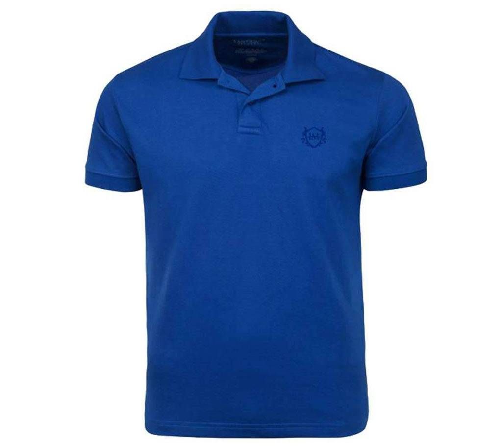 Intermix Cotton Polo Blue T-Shirt