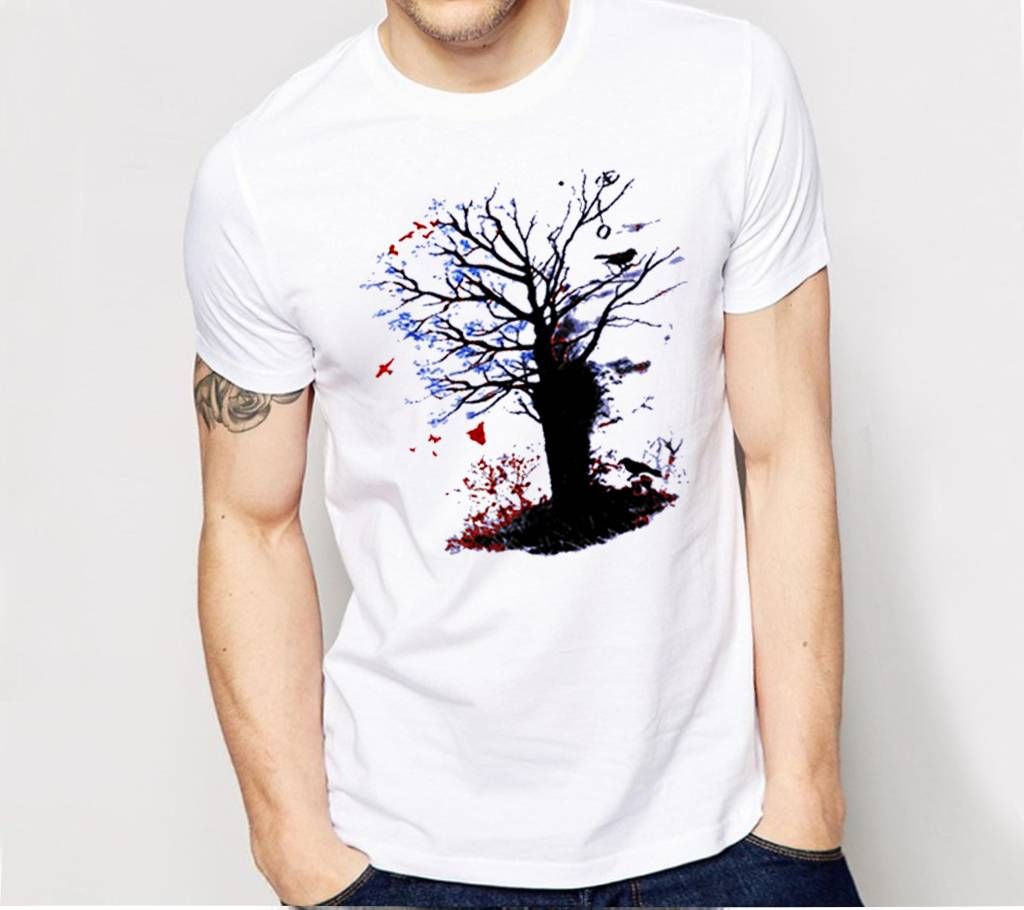 Tree printed gents t shirt 