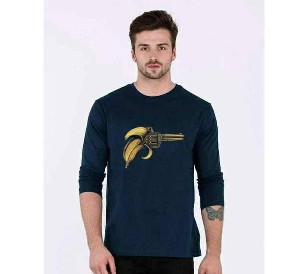 Gun Navy blue Menz Round Neck Full Sleeve T-Shirt