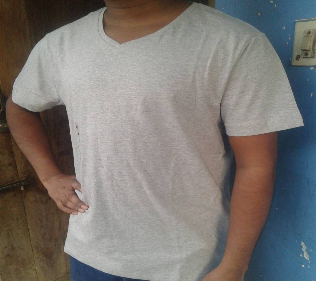Ash color solid T-Shirt