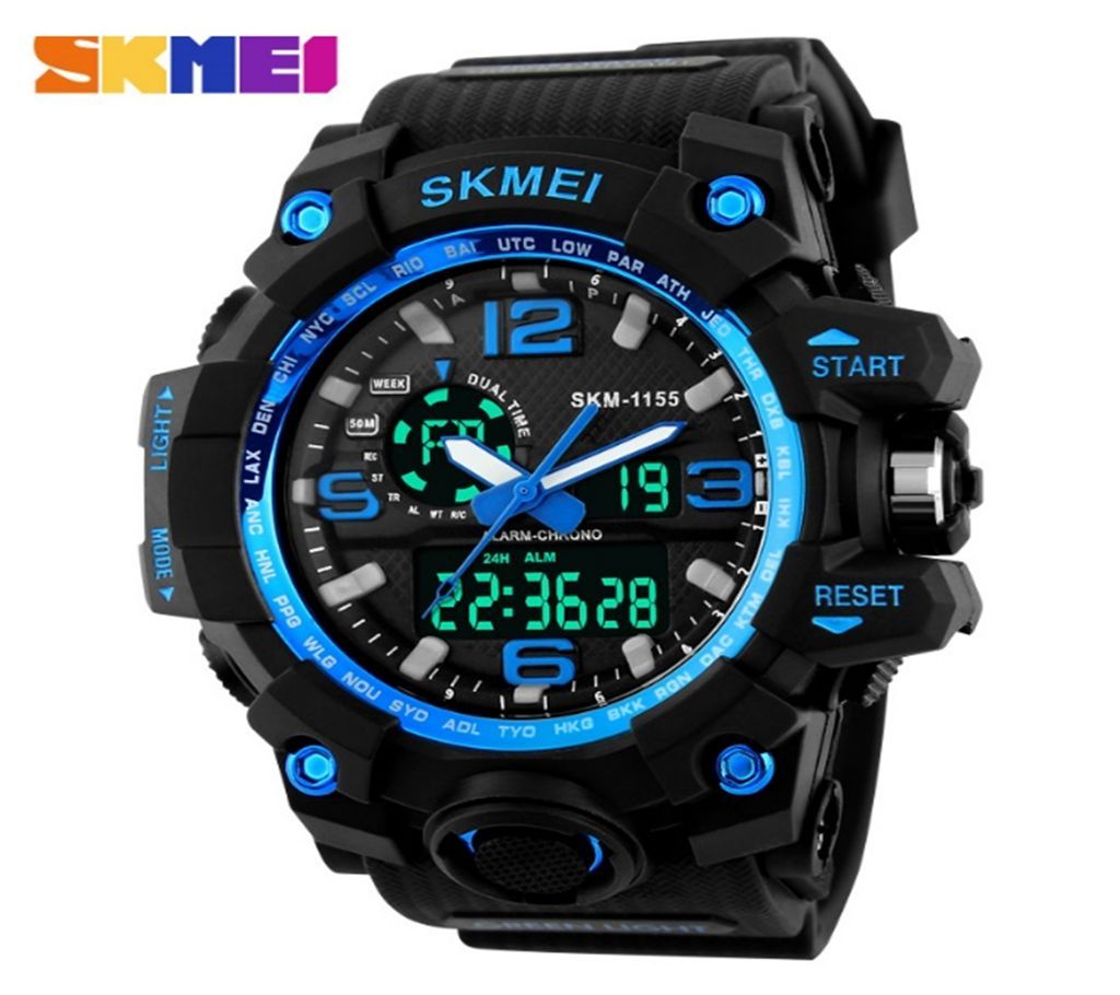 Skmei Analog Digital Watch Black Belt for Men(1155BU)-5MB4 2912 1A00  EVR1464