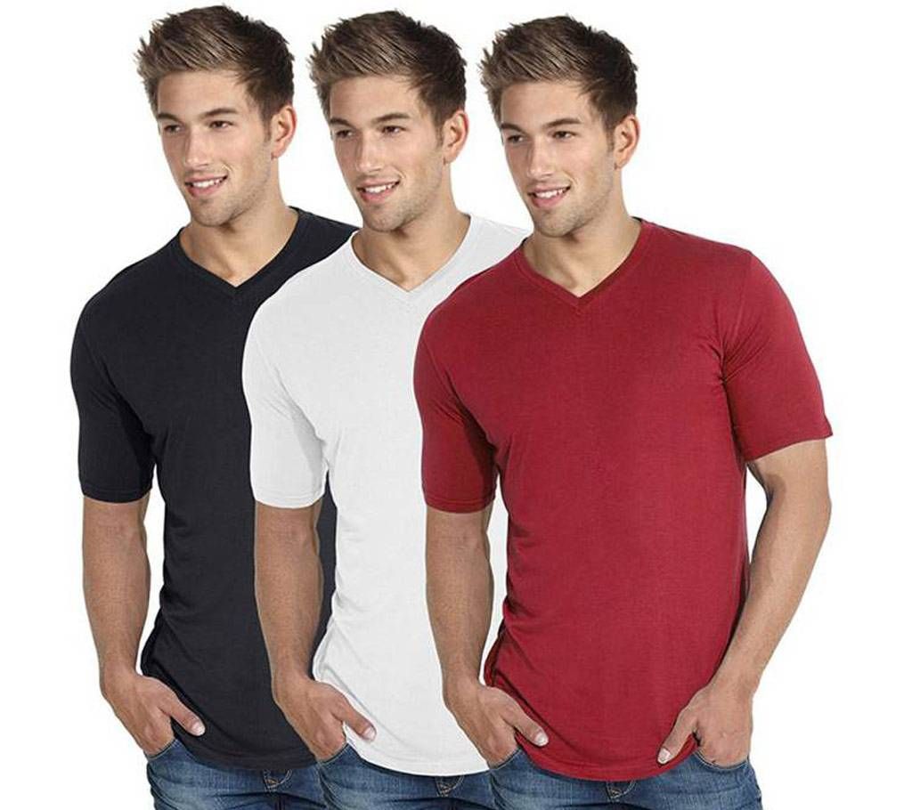 Men's 3Combo Half Sleeve Cotton T-Shirt