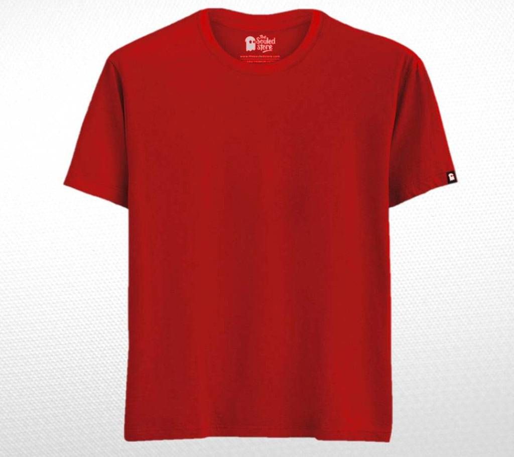 Red Solid Cotton T-shirt