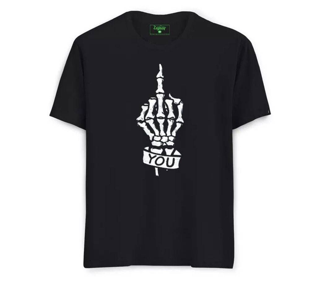 Skeleton Finger Menz Half Sleeve T-Shirt