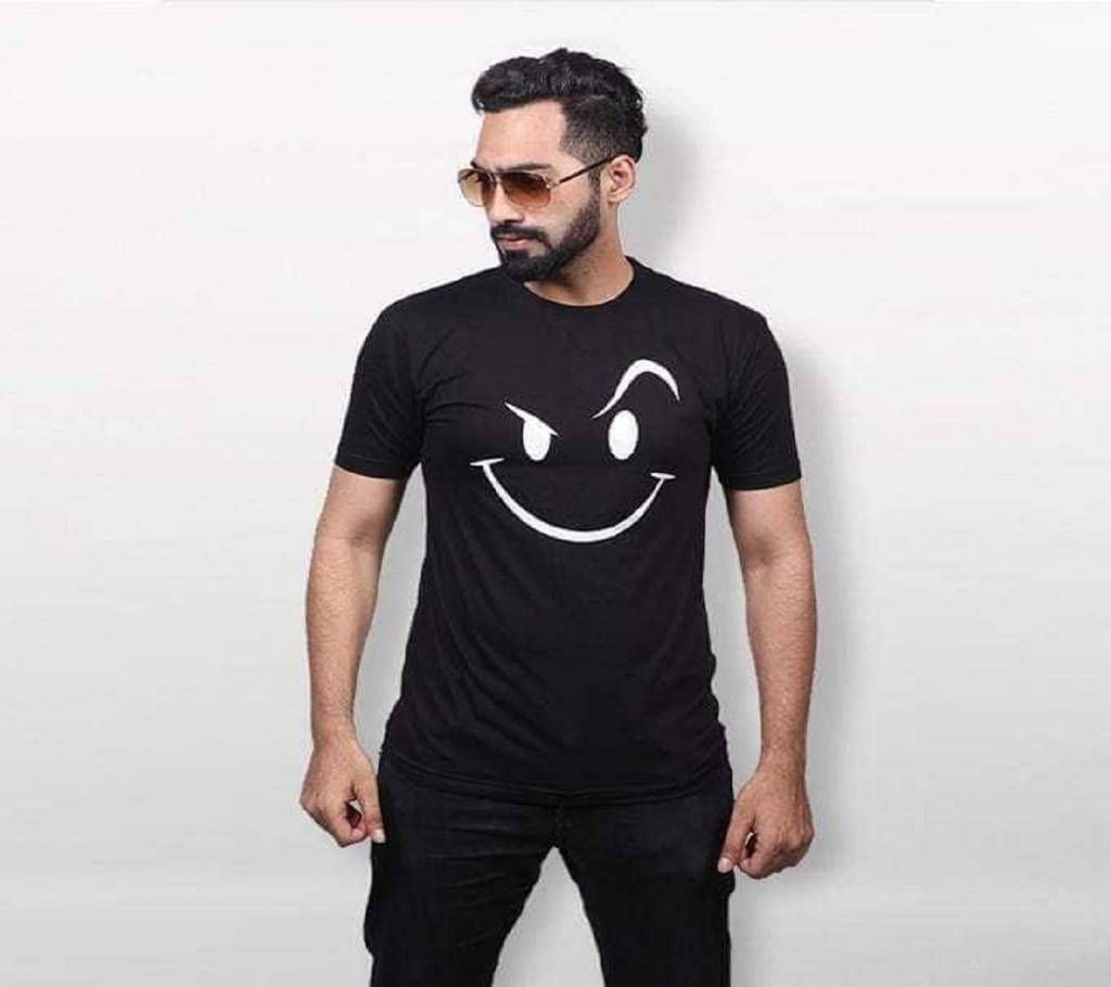 Black Cotton Short Sleeve men