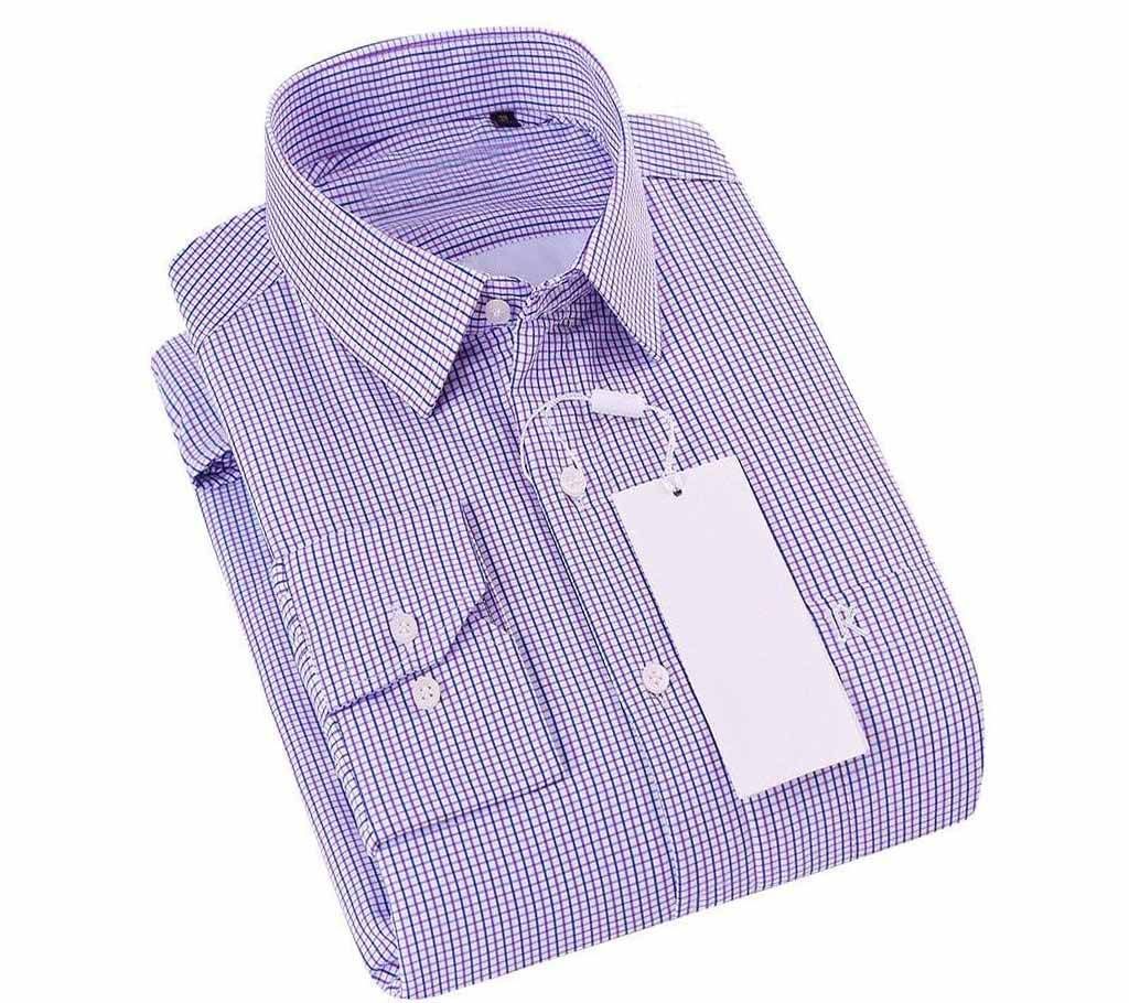 SK Blue Gents Full Sleeve Casual Cotton Shirt 