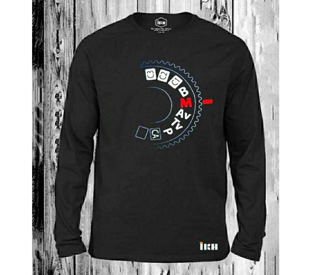 Full Sleeve T-Shirt for Man Black - 100% Cotton
